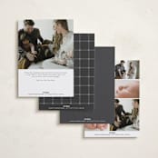 "Quartzite" - Birth Announcements in Noir by Wildfield Paper Co - Back of Card Options
