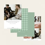 "Double Time" - Birth Announcements in Aloe by Pixel and Hank - Back of Card Options