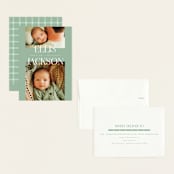 "Double Time" - Birth Announcements in Aloe by Pixel and Hank - Assembled