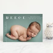 "Tiny Sophisticated" - Birth Announcements in Cotton by Carolyn MacLaren - Front