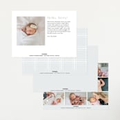 "Tiny Sophisticated" - Birth Announcements in Cotton by Carolyn MacLaren - Back of Card Options
