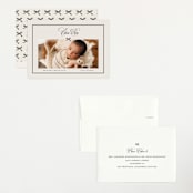 "Elegant Bow Holiday" - Birth Announcements in Charcoal by Chelsea Petaja - Assembled