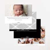"the name" - Birth Announcements in Noir by Phrosné Barwood - Back of Card Options