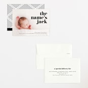 "the name" - Birth Announcements in Noir by Phrosné Barwood - Assembled