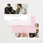 "Squiggle bow" - Birth Announcements in Peony by Creo Study - Back of Card Options