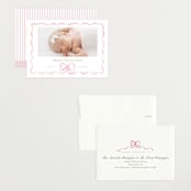 "Squiggle bow" - Birth Announcements in Peony by Creo Study - Assembled