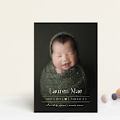 "Heart" - Birth Announcements in Blush by Pixel and Hank - Front