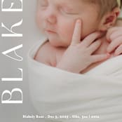 "Close Up" - Birth Announcements in Cotton by Angela Thompson - Detail