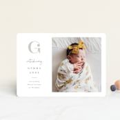 "Initial Love" - Birth Announcements in Gray by Carolyn MacLaren - Front