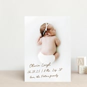 "signed with love" - Birth Announcements in Bark by AK Graphics - Front