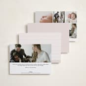 "Monogram Block" - Birth Announcements in Blush by Robert and Stella - Back of Card Options