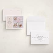 "Monogram Block" - Birth Announcements in Blush by Robert and Stella - Assembled