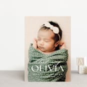 "Bold Introduction" - Birth Announcements in Natural by Ana Sharpe - Front