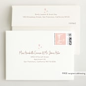 "Elegance in the name" - Birth Announcements in Dusty Rose by Lorena Depante - FREE Recipient Addressing