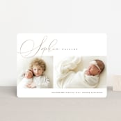 "Classic Twist" - Birth Announcements in Oat by Pixel and Hank - Front