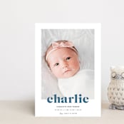 "Bold Nickname" - Birth Announcements in Bluebird by Shirley Lin Schneider - Front