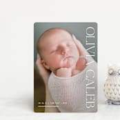 "Newest addition" - Birth Announcements in Snow by Elan Studio - Front