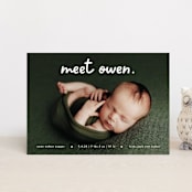 "Meet Cute" - Birth Announcements in Snow by Lauren Chism - Front