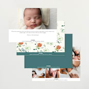 "Snuggle Bug" - Birth Announcements in Pond by Morgan Ramberg - Back of Card Options