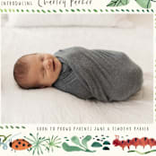 "Snuggle Bug" - Birth Announcements in Pond by Morgan Ramberg - Detail