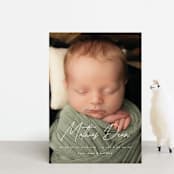 "Simplest Script" - Birth Announcements in Clay by Erica Krystek - Front