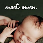 "Meet Cute" - Birth Announcements in Snow by Lauren Chism - Detail