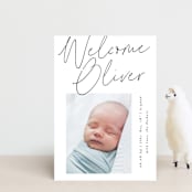 "Simply" - Birth Announcements in Noir by AK Graphics - Front