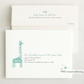 "All God's Creatures" - Birth Announcements in Narwhal by Carrie ONeal - FREE Recipient Addressing