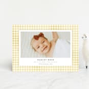 "Gingham" - Birth Announcements in Marigold by Jessie Steury - Front