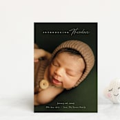 "Simple Emphasis" - Birth Announcements in Cloud by Carolyn MacLaren - Front