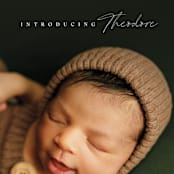 "Simple Emphasis" - Birth Announcements in Cloud by Carolyn MacLaren - Detail