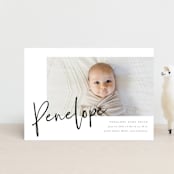 "Clean Lines" - Birth Announcements in Blackboard by Amy Payne - Front