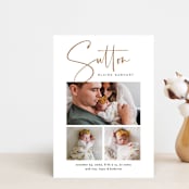 "Sutton" - Birth Announcements in Leather by Jessica Williams - Front