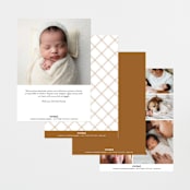 "Sutton" - Birth Announcements in Leather by Jessica Williams - Back of Card Options