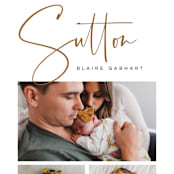 "Sutton" - Birth Announcements in Leather by Jessica Williams - Detail