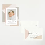 "Artful" - Birth Announcements in Sherbet by Pixel and Hank - Assembled