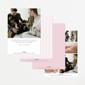 "Squiggle bow" - Birth Announcements in Peony by Creo Study - Back of Card Options