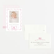 "Squiggle bow" - Birth Announcements in Peony by Creo Study - Assembled
