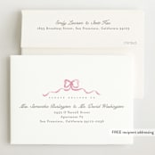 "Squiggle bow" - Birth Announcements in Peony by Creo Study - FREE Recipient Addressing