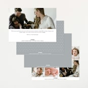 "Simple Emphasis" - Birth Announcements in Cloud by Carolyn MacLaren - Back of Card Options