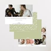 "Tiny Sprig" - Birth Announcements in Sage by Sarah Brown - Back of Card Options