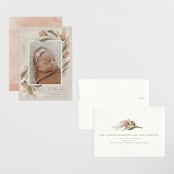 "Boho Bouquet" - Birth Announcements in Rose by Joanna Griffin - Assembled