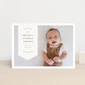 "Pennant" - Birth Announcements in Olive by Anastasia Makarova - Front