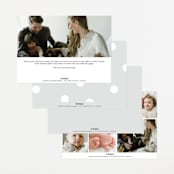"Modern Vintage" - Birth Announcements in Ghost by Lea Delaveris - Back of Card Options