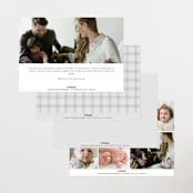"Soft plaid" - Birth Announcements in Cement by Stacey Meacham - Back of Card Options