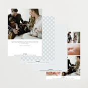 "Checked" - Birth Announcements in Sky by Lea Delaveris - Back of Card Options