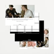 "Minimal Three" - Birth Announcements in Milk by Playground Prints - Back of Card Options