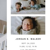 "Minimal Three" - Birth Announcements in Milk by Playground Prints - Detail