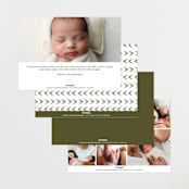 "our newest" - Birth Announcements in Powder by Abi de Leon - Back of Card Options