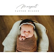 "Simply Lovely" - Birth Announcements in Pearl by Pixel and Hank - Detail